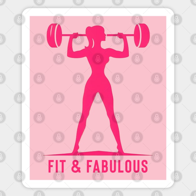 Fit & Fabulous Barbell Silhouette Magnet by Retro Travel Design